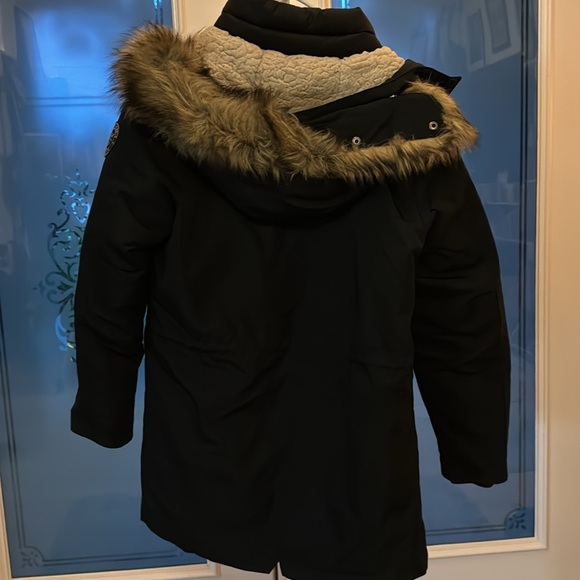 Abercrombie & Fitch Black Fall/Winter Jacket Faux Collar Size Small EUC - Picture 6 of 7